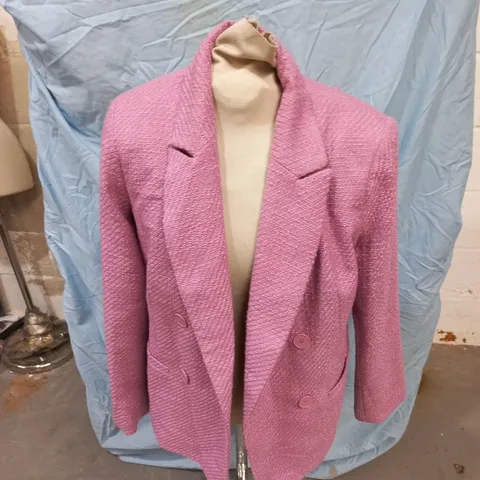 TU WOMAN PINK BOUCLÉ BLAZER UK SIZE 12