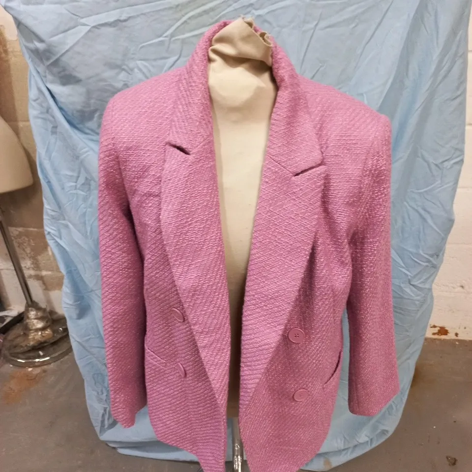 TU WOMAN PINK BOUCLÉ BLAZER UK SIZE 12