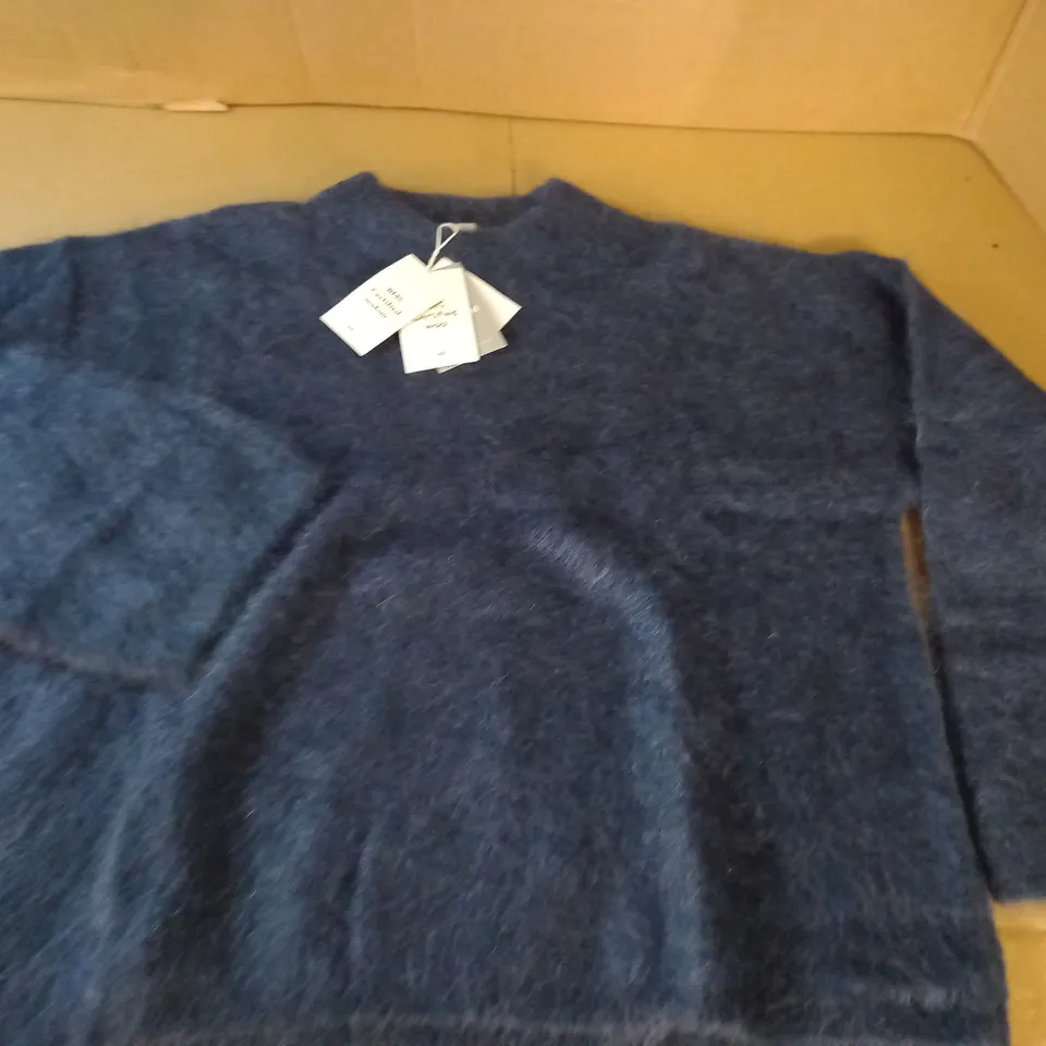 h&m mohair/wool blend navy jumper - eur m