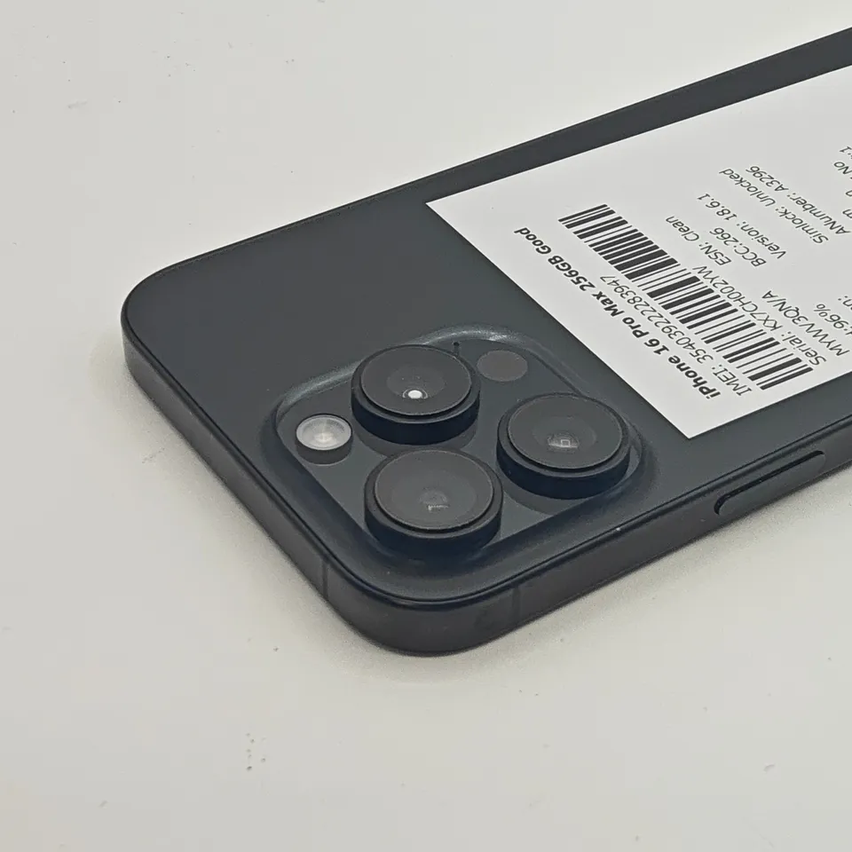 UNBOXED APPLE IPHONE 16 PRO MAX 256GB IN BLACK TITANIUM - A3296