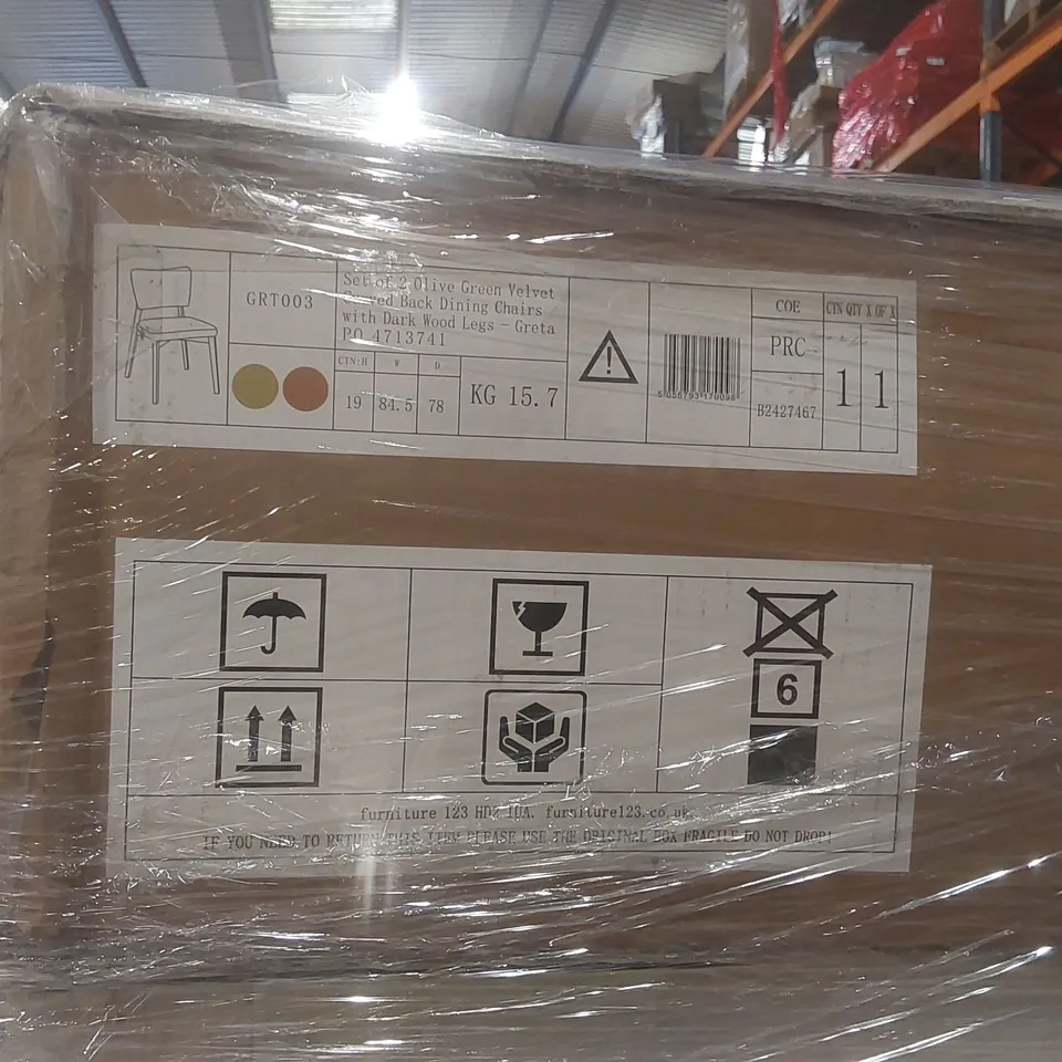 PALLET CONTAINING A VERY LARGE QUANTITY OF ASSORTED FURNITURE ITEMS INCLUDING: STOOL, SINK, CONSOLE TABLE, CHAIRS ECT