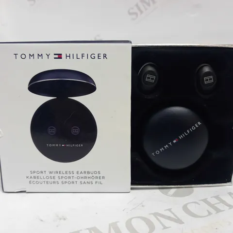 TOMMY HILFIGER SPORT WIRELESS EARBUDS METAL CASE BLACK