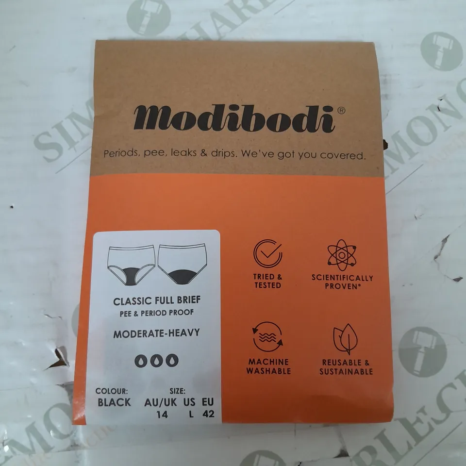 BOXED MODIBODI CLASSIC FULL BRIEF IN BLACK - UK14