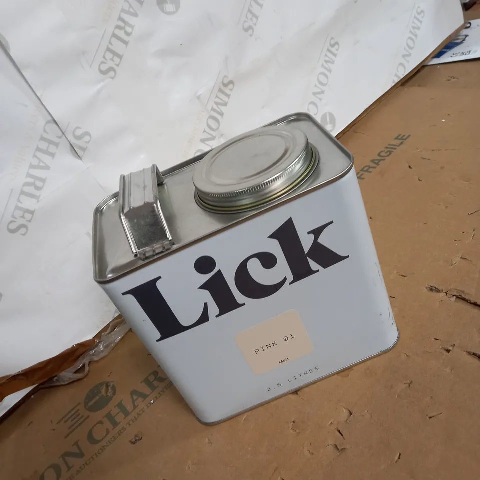 LICK MATT PINK PAINT (2.5 LITRES)  COLLECTION ONLY 