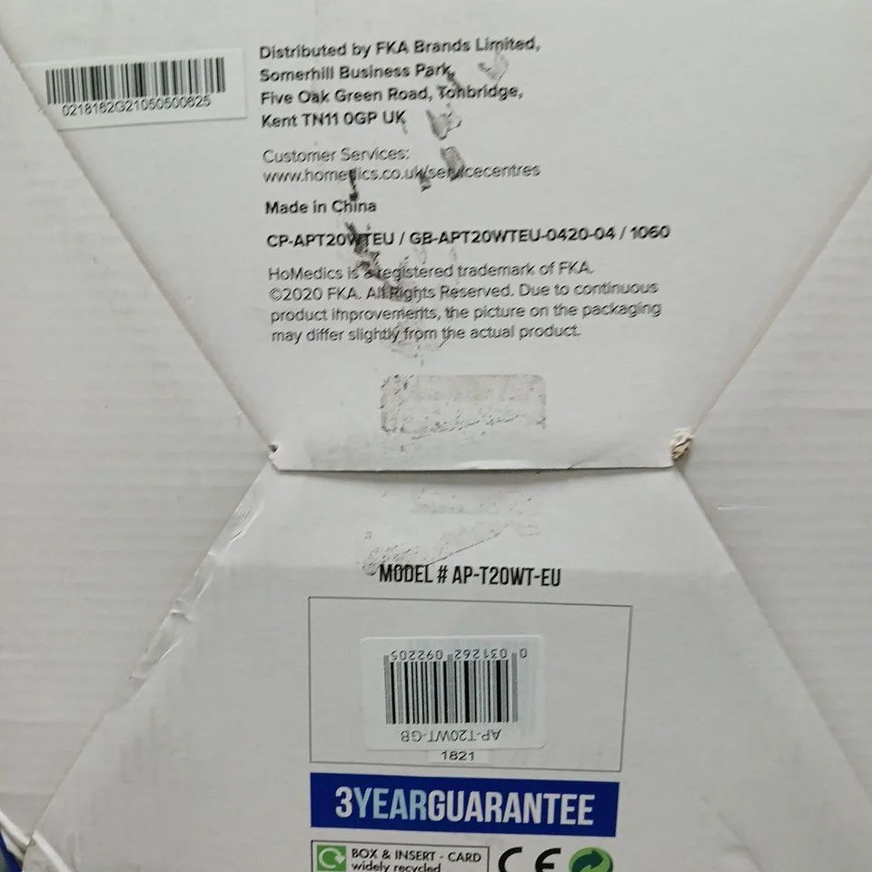 HoMedics TotalClean 5-in-1 Air Purifier – AP-T20WT-EU (Boxed)