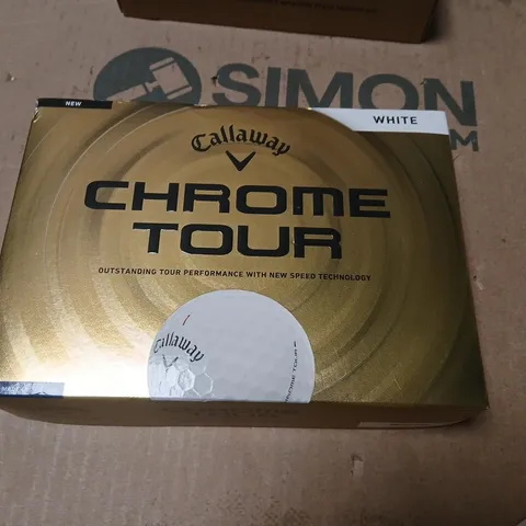 CALLAWAY CHROME TOUR GOLF BALLS – WHITE, FOUR PACKS OF THREE