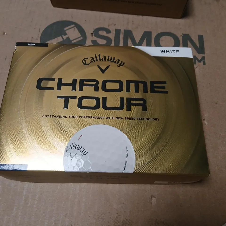 CALLAWAY CHROME TOUR GOLF BALLS – WHITE, FOUR PACKS OF THREE