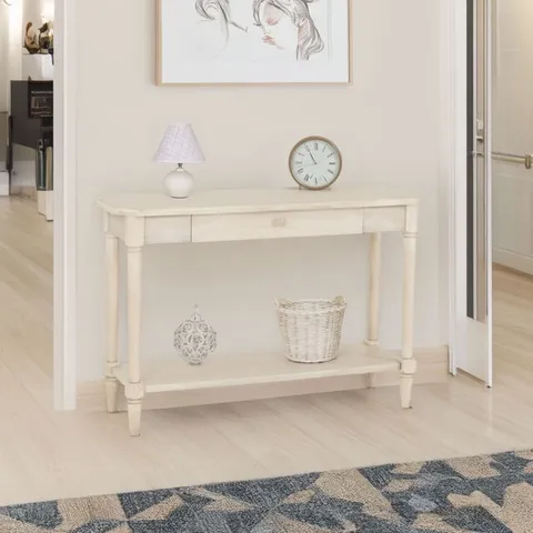 BOXED CHANTILLY CONSOLE TABLE - FINISH ANTIQUE WHITE (1 BOX)