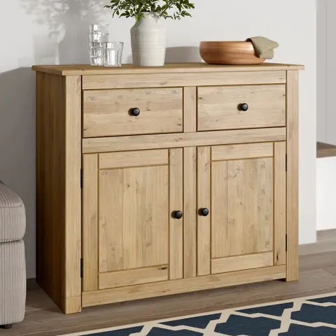 BOXED ABBIE 93CM WIDE 2 DRAWER SOLID PINE SIDEBOARD (1 BOX)