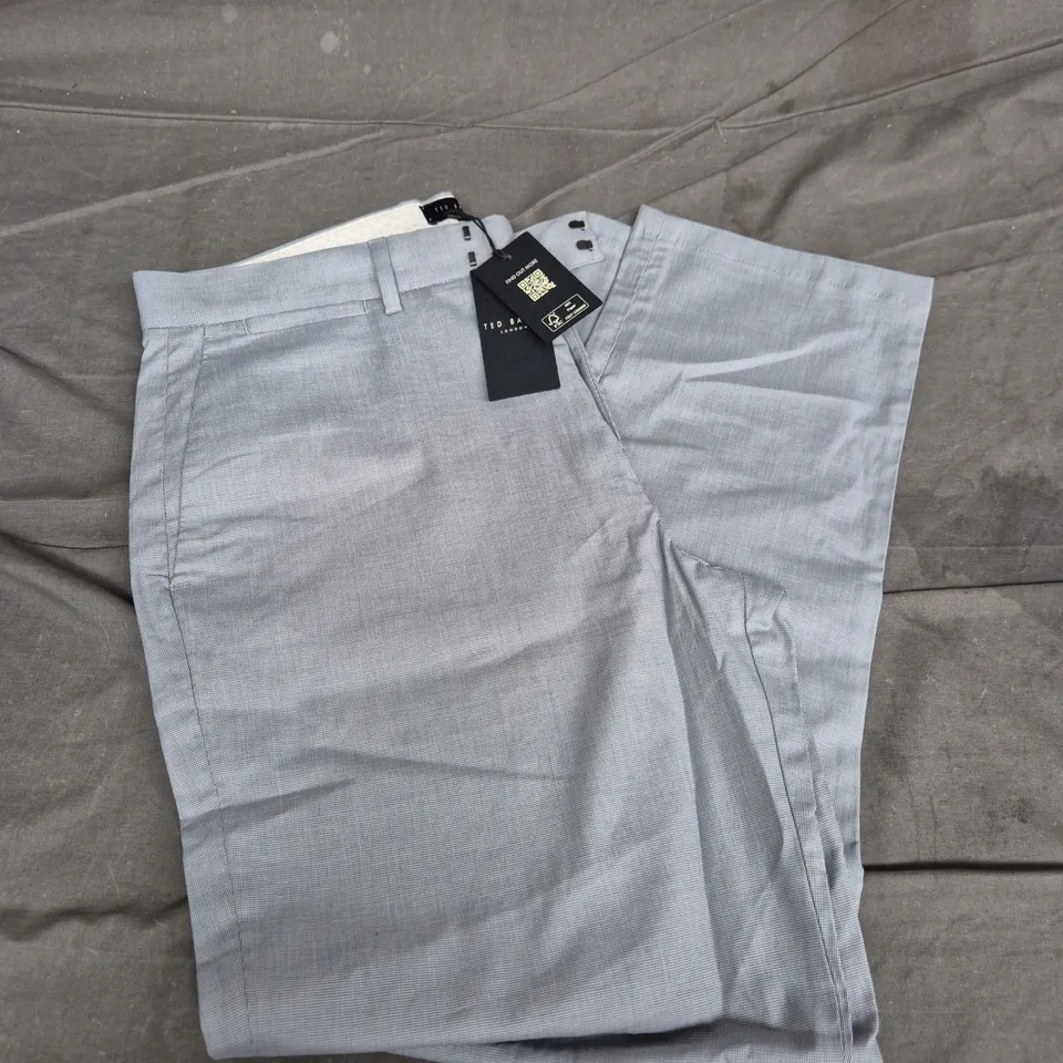 TED BAKER JACKUS NAVY REGULAR-FIT CHINO TROUSERS, UK 34R