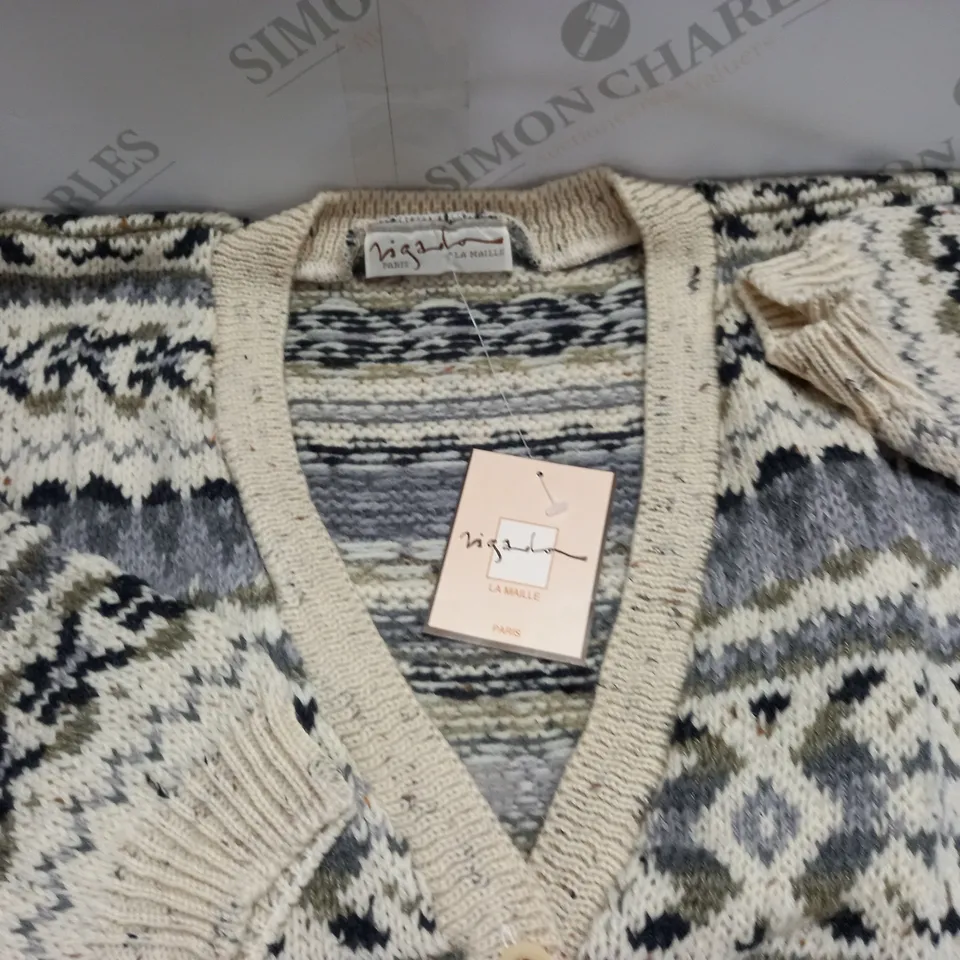 LOT OF 10 AS NEW LA MAILE V-NECK GREY CARDIGAN - SIZE UNSPECIFIED