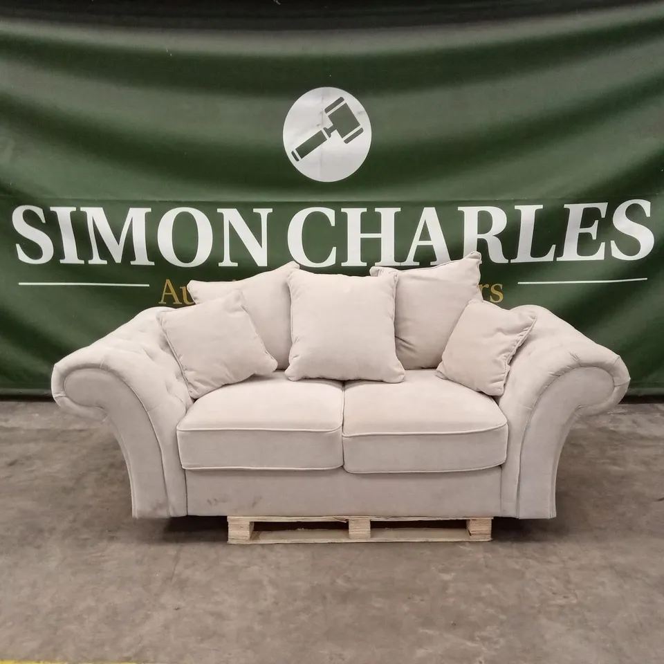 WINDSOR 2 SEATER FABRIC SCATTER BACK SOFA - NATURAL RRP £899