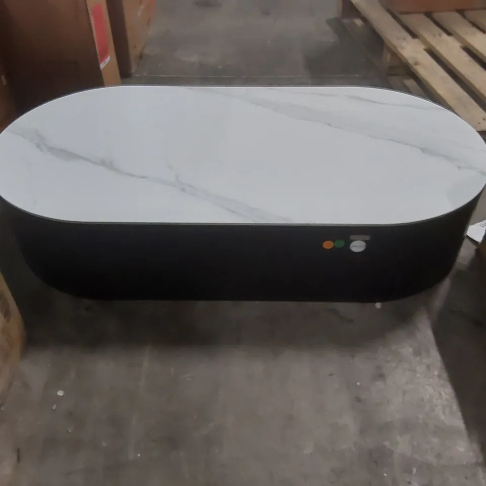 DANETTI OVAL FAUX MARBLE TOP COFFEE TABLE 