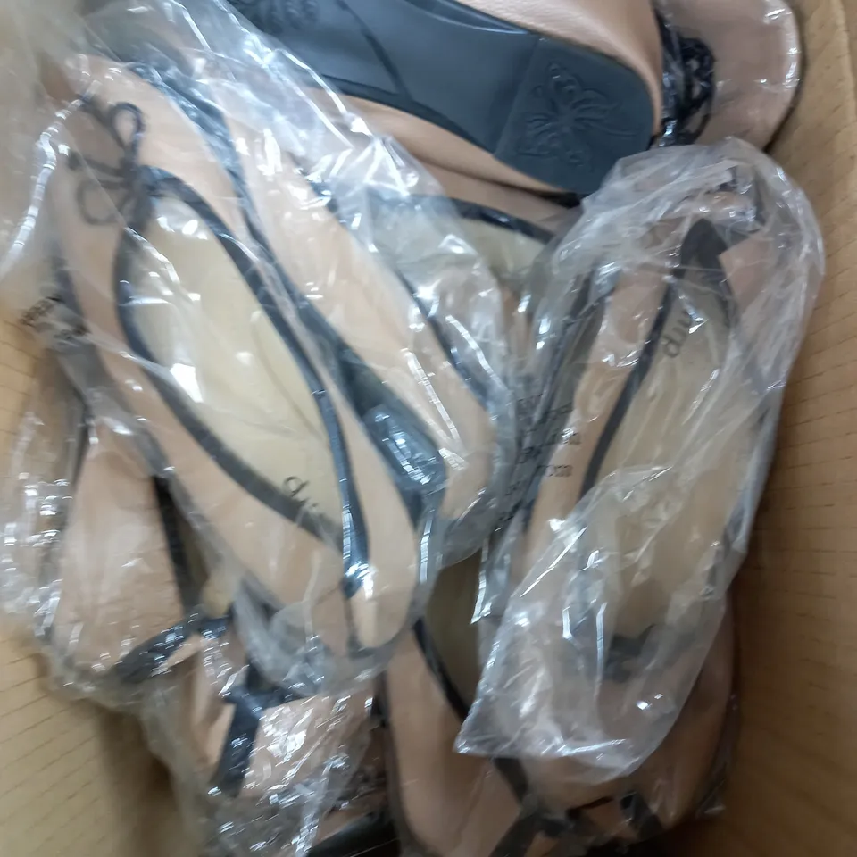 BOX OF APPROXIMATELY 25 NUDE COLOURED LOW PUMPS 