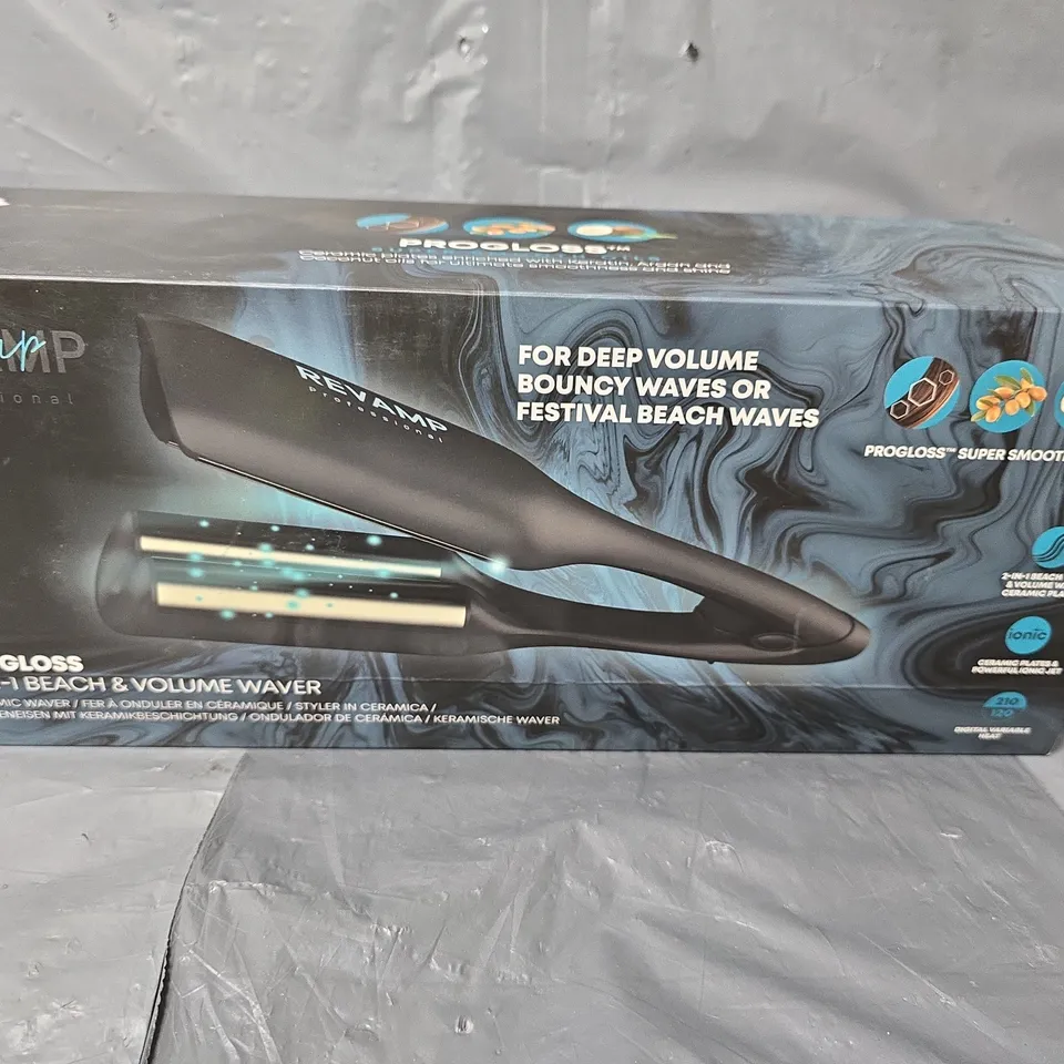 BOXED REVAMP PROGLOSS 2 IN 1 BEACH AND VOLUME WAVER WV-3000