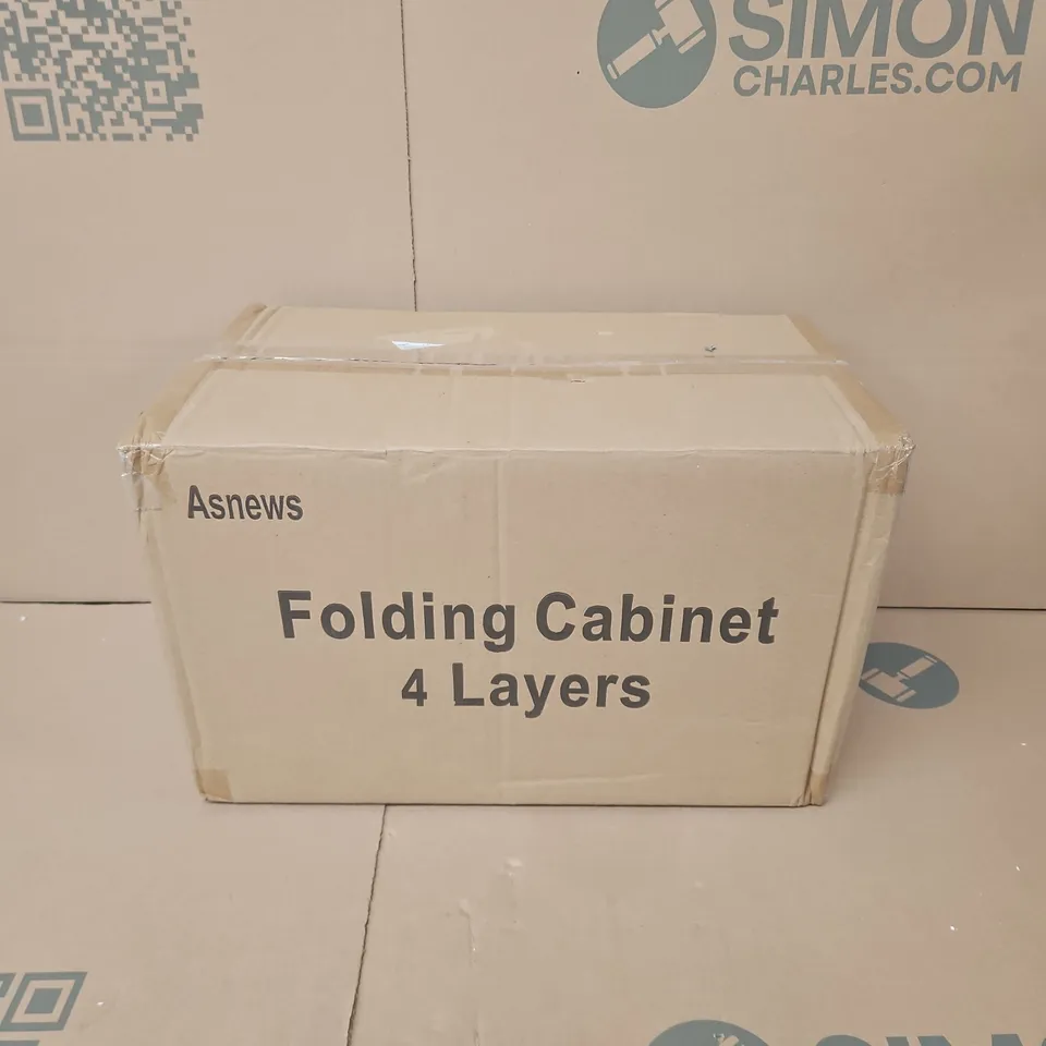 BOXED ASNEWS FOLDING CABINET 4 LAYER IN WHITE