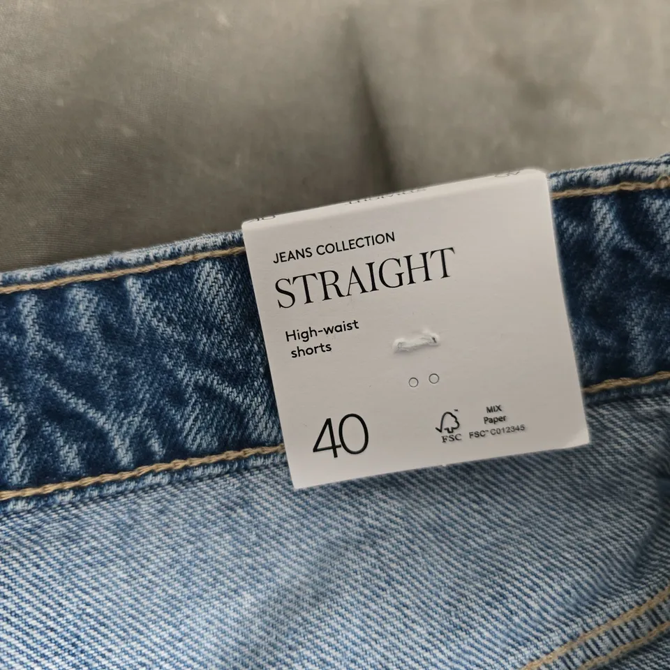 MNG JEANS COLLECTION STRAIGHT HIGH-WAIST SHORTS – UK 12 (EU 40)