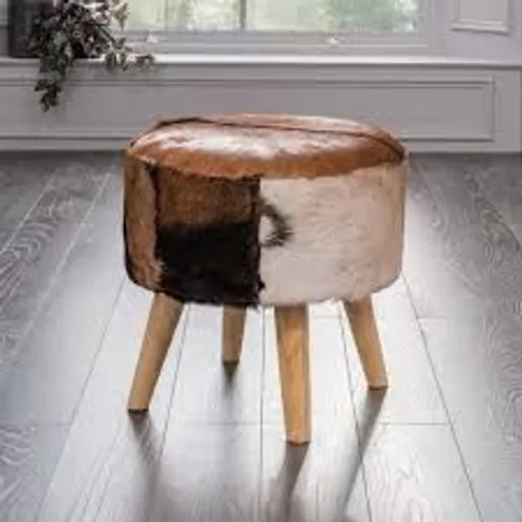BRAND NEW HOMESDIRECT365 STYLISH GOATSKIN FOOTSTOOL 