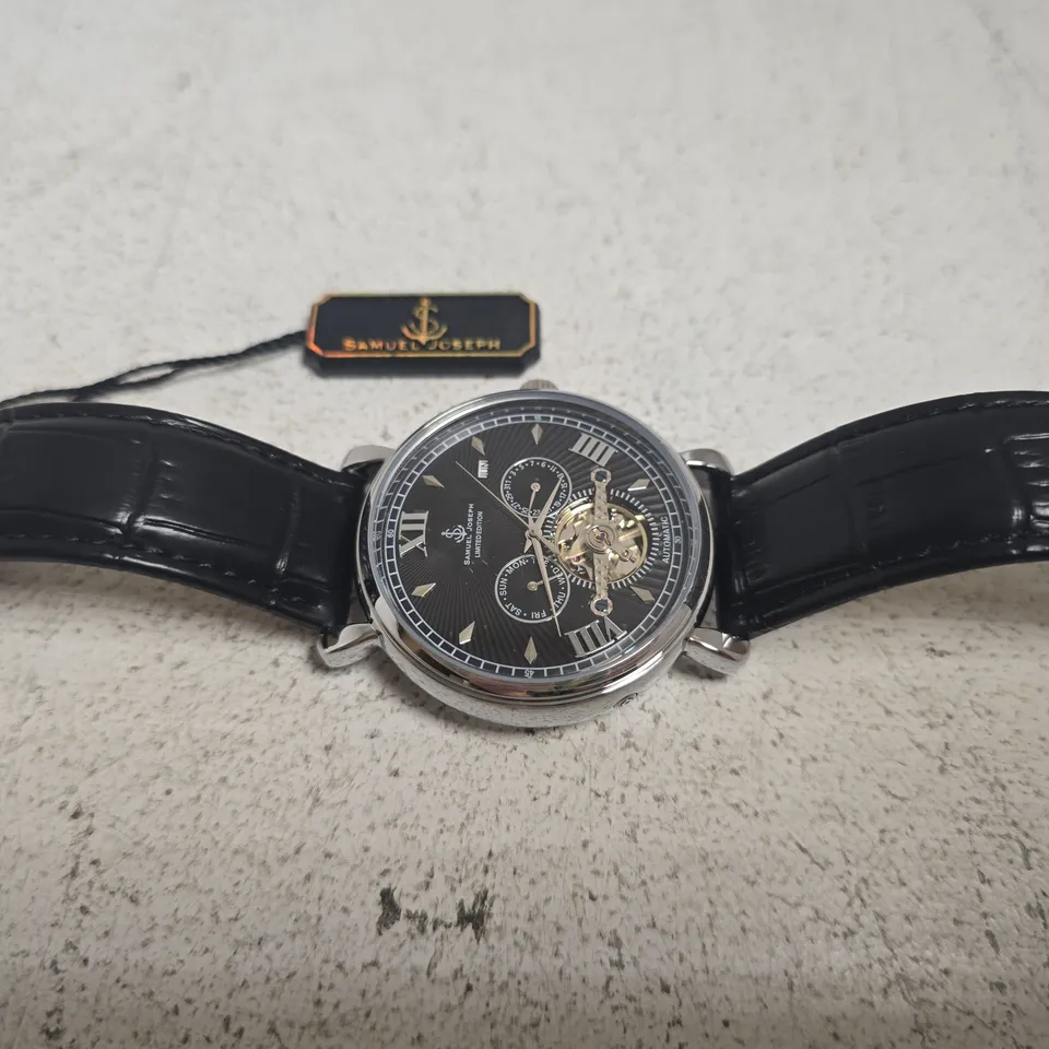 SAMUEL JOSEPH AUTOMATIC LIMITED WATCH IN SILBER/BLACK
