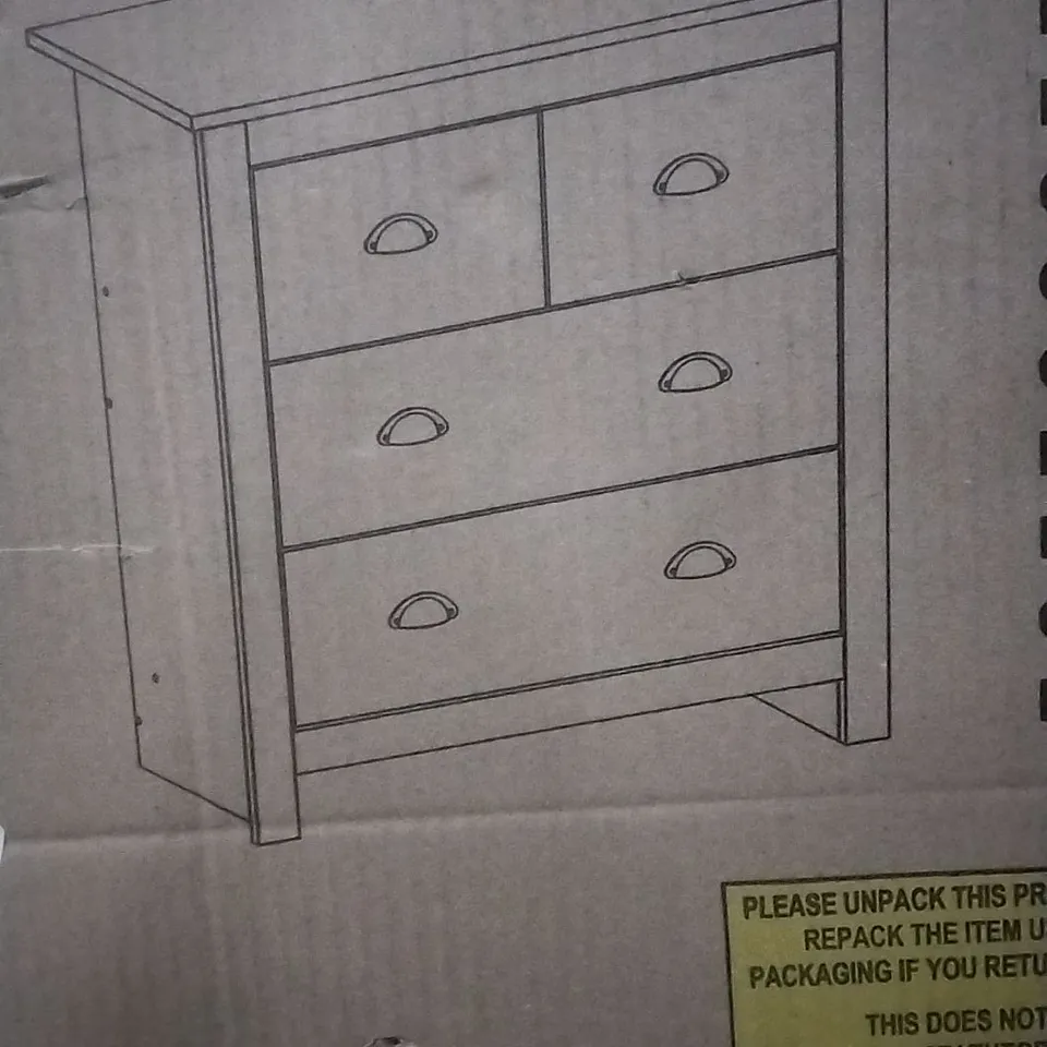 BOXED LANCASTER 2+2 DRAWER CHEST IN GREY