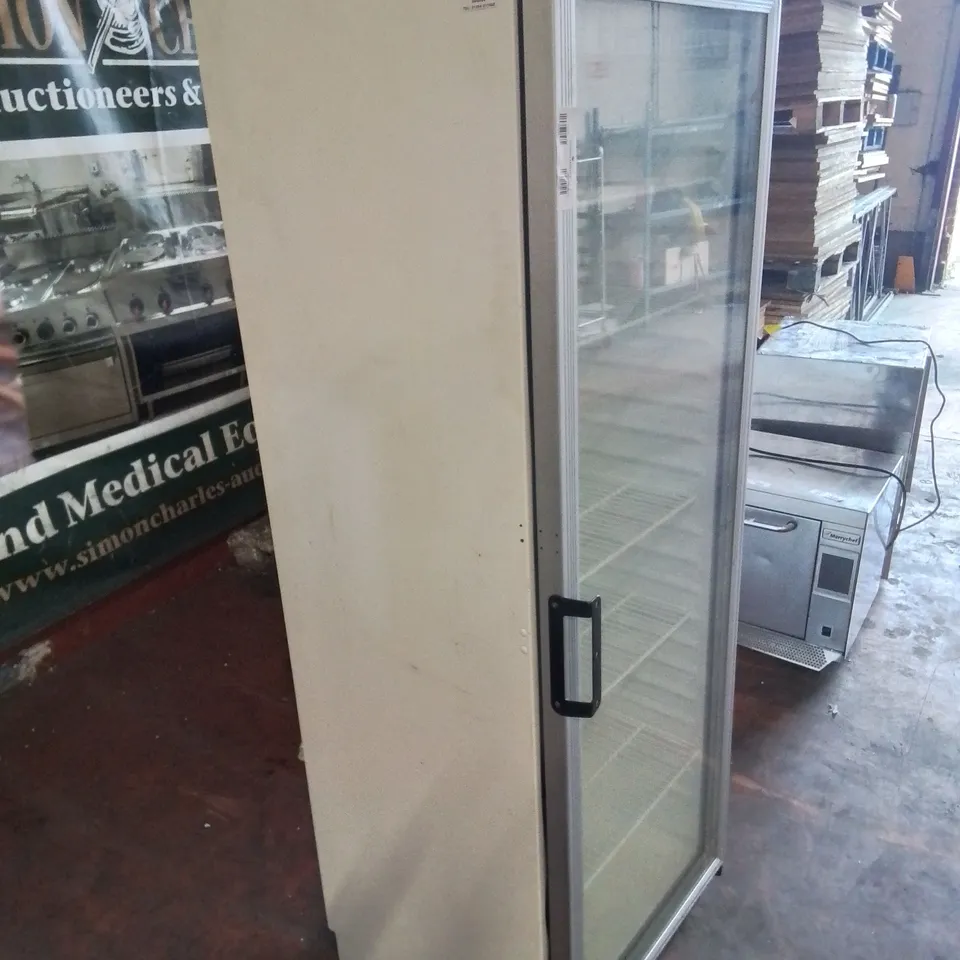 COMMERCIAL UNTESTED VESTFROST FKG 371 GLASS SINGLE DOOR UPRIGHT DISPLAY CHILLER 350 LITRES