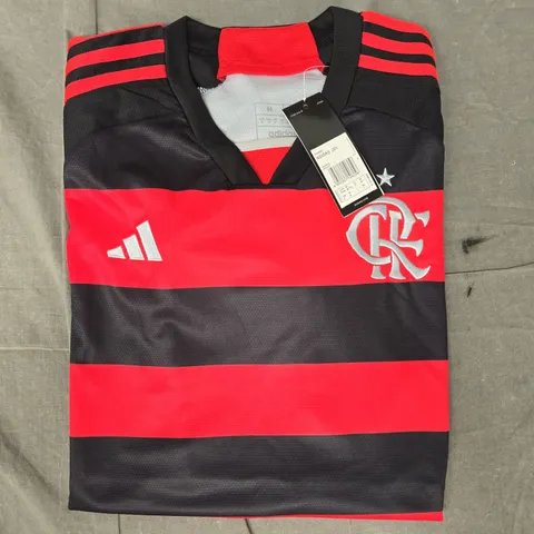 ADIDAS FLAMENGO SPORTS JERSEY IN RED/BLACK SIZE MEDIUM
