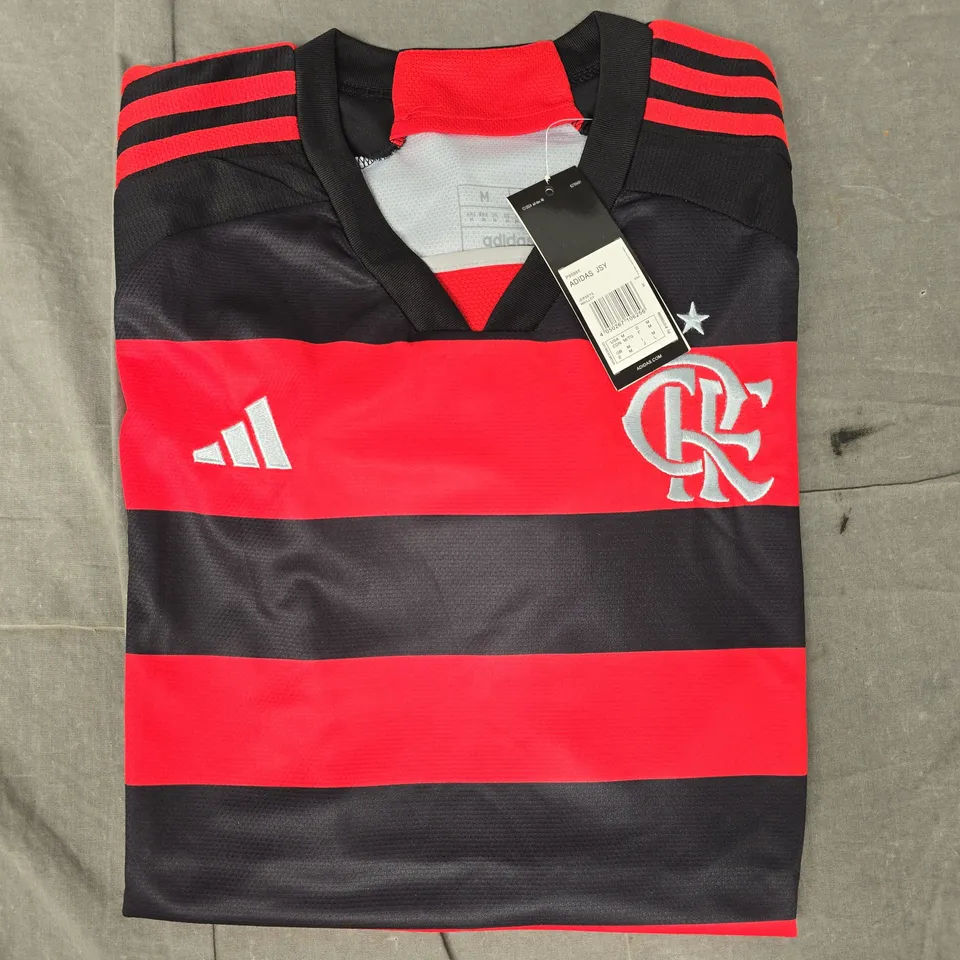 ADIDAS FLAMENGO SPORTS JERSEY IN RED/BLACK SIZE MEDIUM