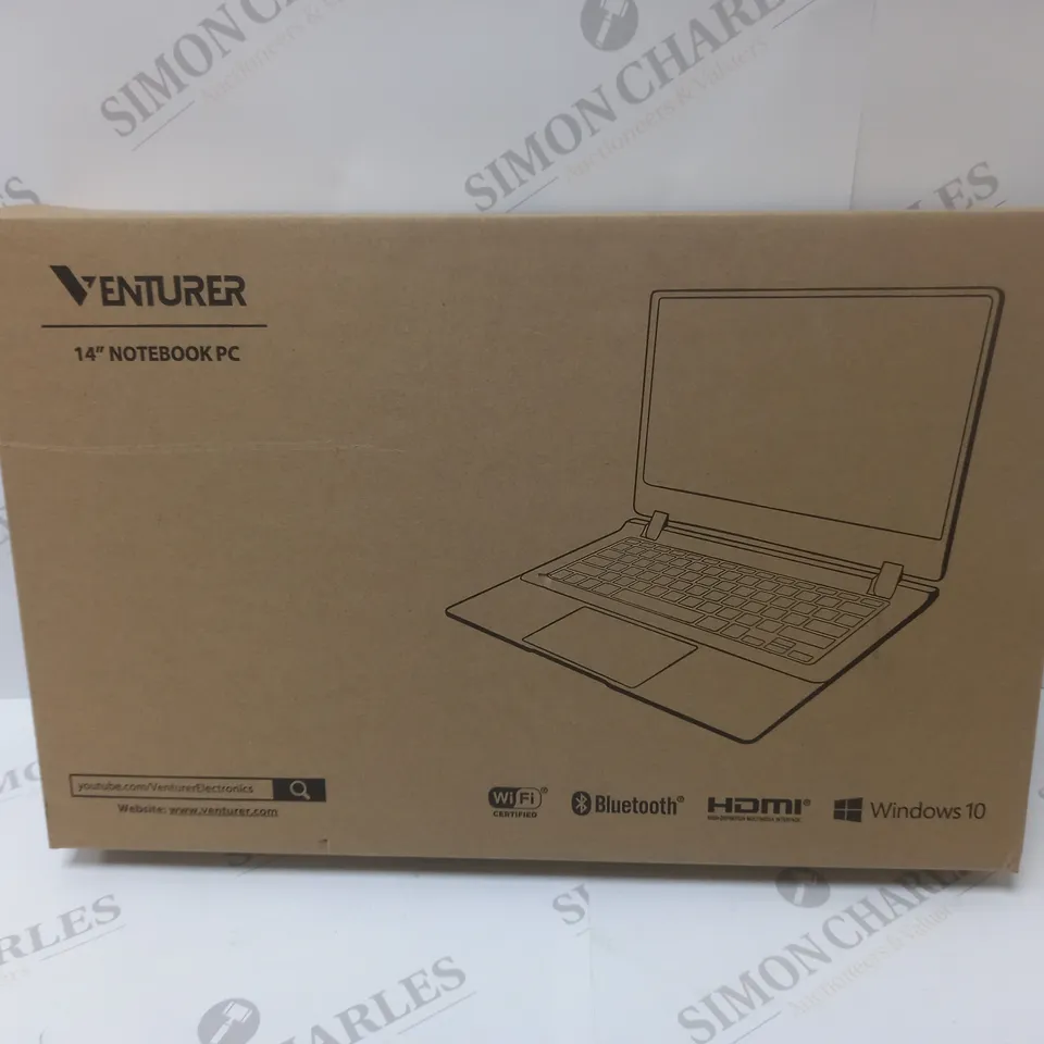 BRAND NEW BOXED VENTURER EUROPA 14 PLUS 14" FULL HD LAPTOP INTEL 2.6GHZ 64GB SSD 4GB RAM - BLACK
