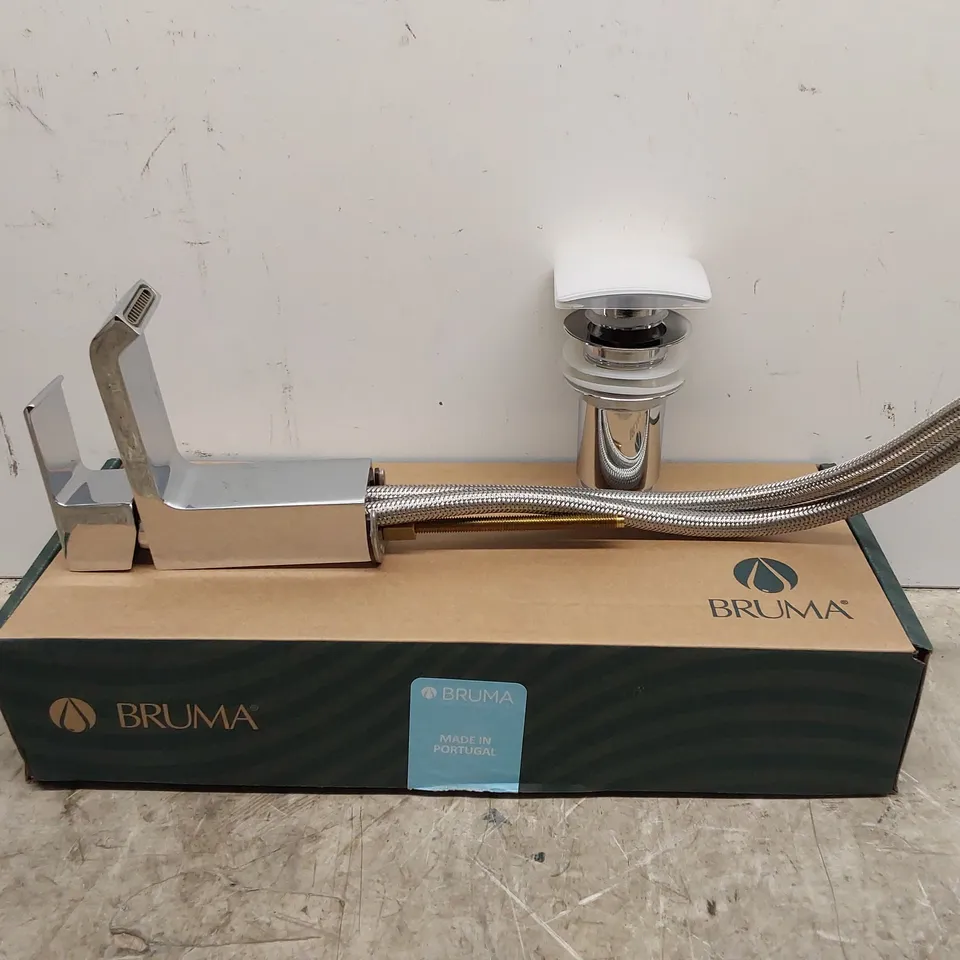 BOXED BRUMA LINEA BASIN MIXER AND PUSH-OPEN WASTE - CHROME