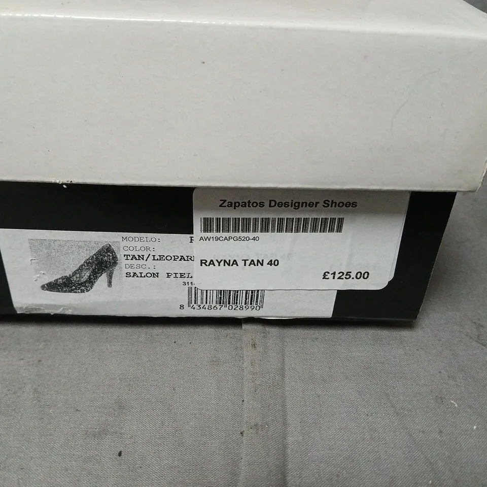 CAPOLLINI LEOPARD PRINT LEATHER COURT SHOES – UK 7 (EU 40)