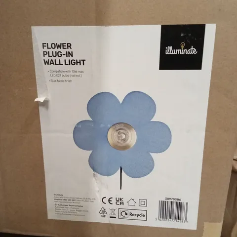BOXED ILLUMINATE FLOWER PLUG-IN WALL LIGHT 