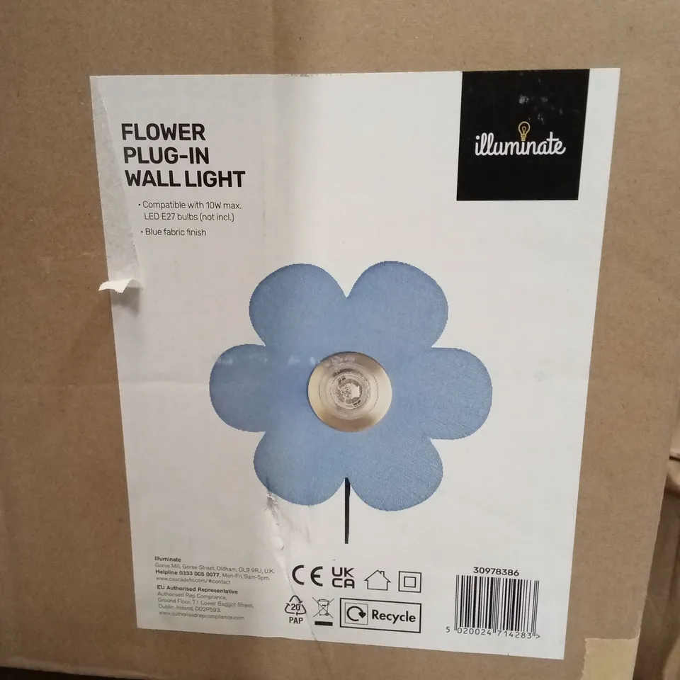 BOXED ILLUMINATE FLOWER PLUG-IN WALL LIGHT 