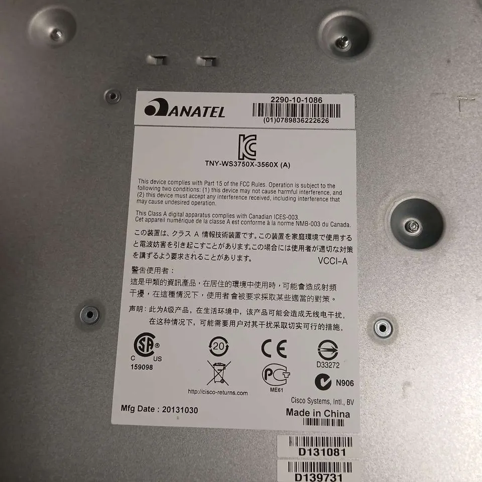 CISCO CATALYST NETWORK SWITCH (WS-3750X/WS-3560X) – 2013
