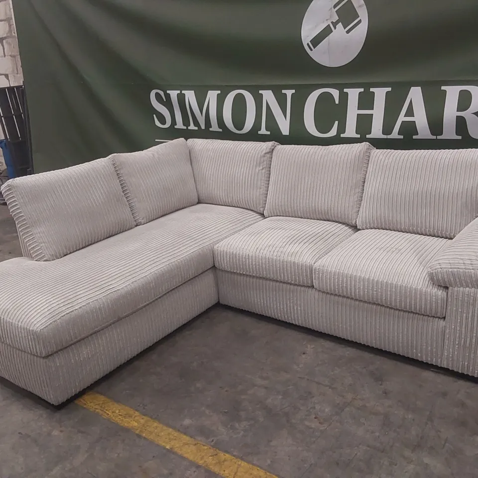 AMALFI STANDARD BACK LEFT HAND FABRIC CORNER CHAISE SOFA - SILVER RRP £949
