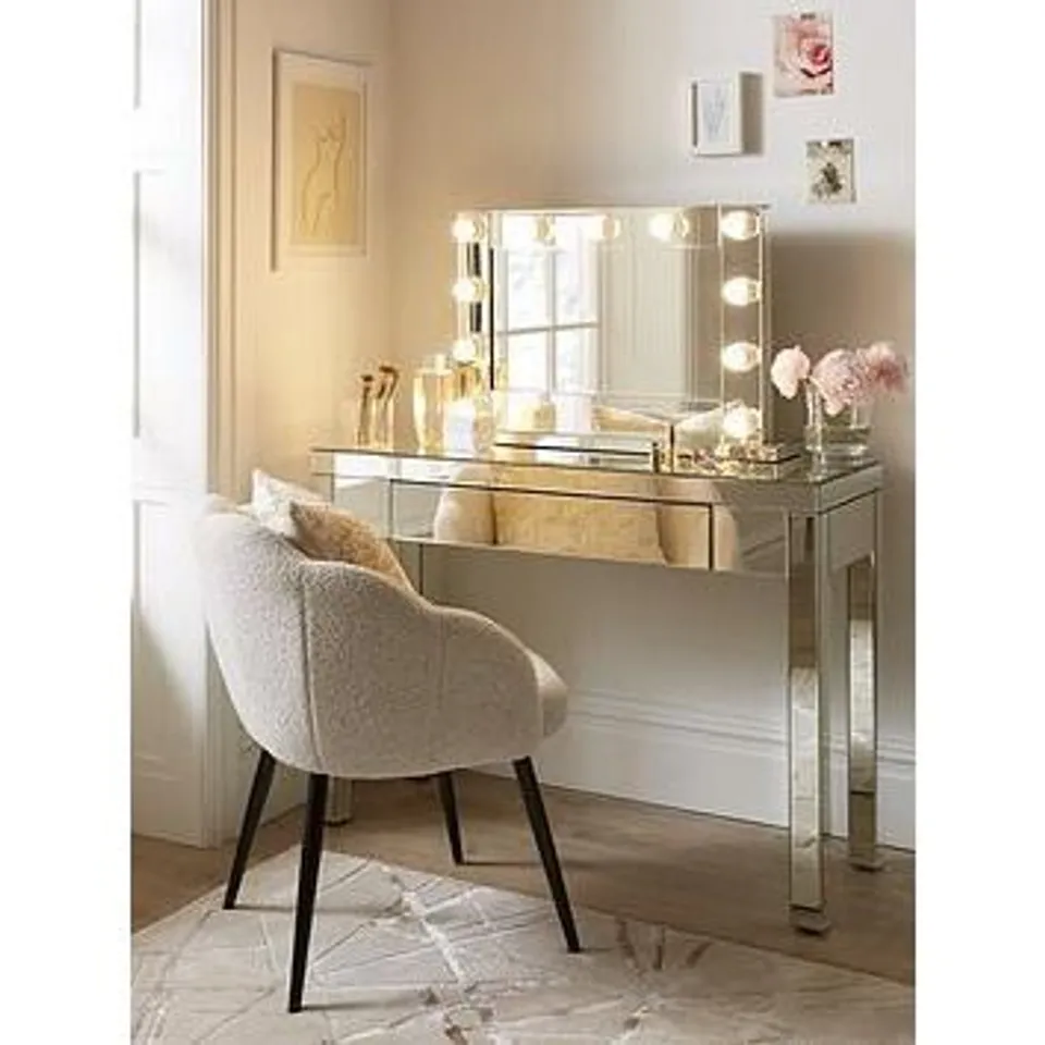 BOXED RIALTO DRESSING TABLE WITH HOLLYWOOD MIRROR (1/2 boxs)