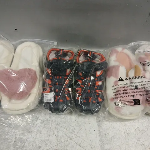 BOX OF APPROXIMATELY 20 ASSORTED PAIRS OF SHOES AND FOOTWEAR ITEMS IN VARIOUS COLOURS, STYLES, AND SIZES - COLLECTION ONLY