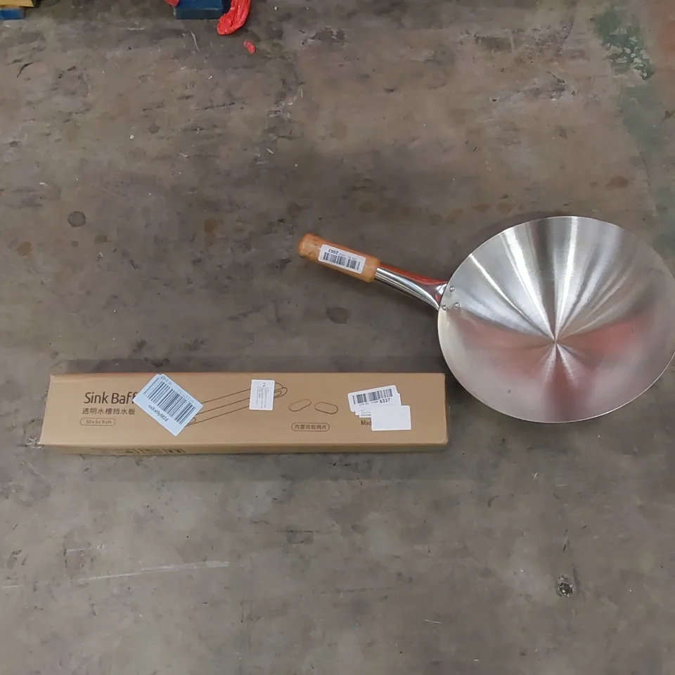 PALLET CONTAINING ASSORTED HOUSEHOLD PRODUCTS. INCLUDES AIR COOLER, METAL BUCKET, CLOTHES RACK, COOKING WOK ETC