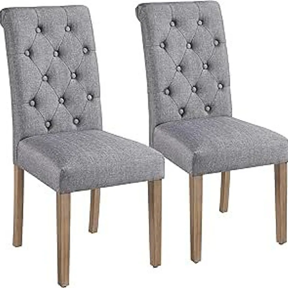 BOXED YAHEETECH DINING CHAIRS (SET OF 2) - DARK GREY (1 BOX)
