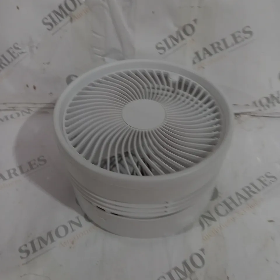 BOXED BELL & HOWELL OSCILLATING FOLDING RECHARGEABLE FAN, WHITE