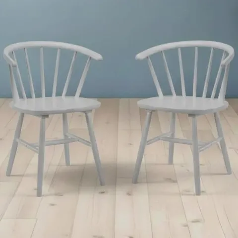 BOXED JULIAN BOWEN MODENA DINING CHAIR - SET OF 2 - SPINDLE BACK - GREY (1 BOX)