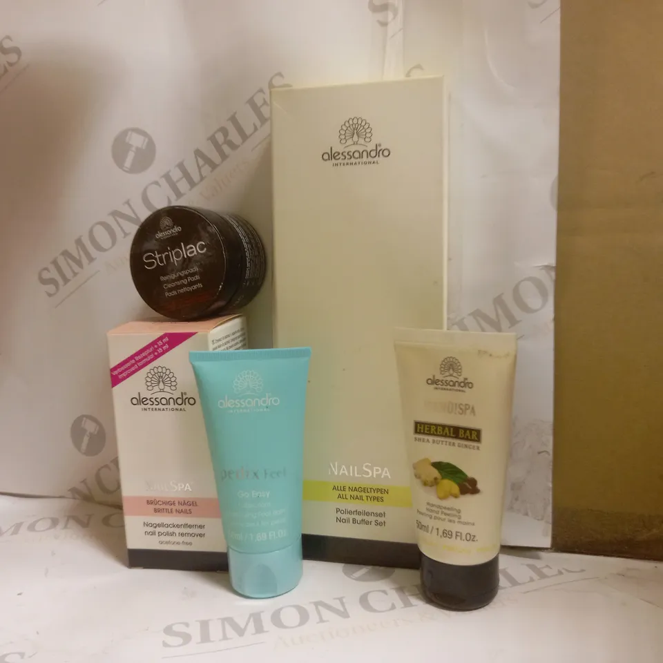 ALESSANDRO ASSORTED COSMETICS #FOOT BALM #SCENTED NAIL VARNISH REMOVER #HERBAL HAND PEELING #POLISHING FILE SET #CLEANSING PADS