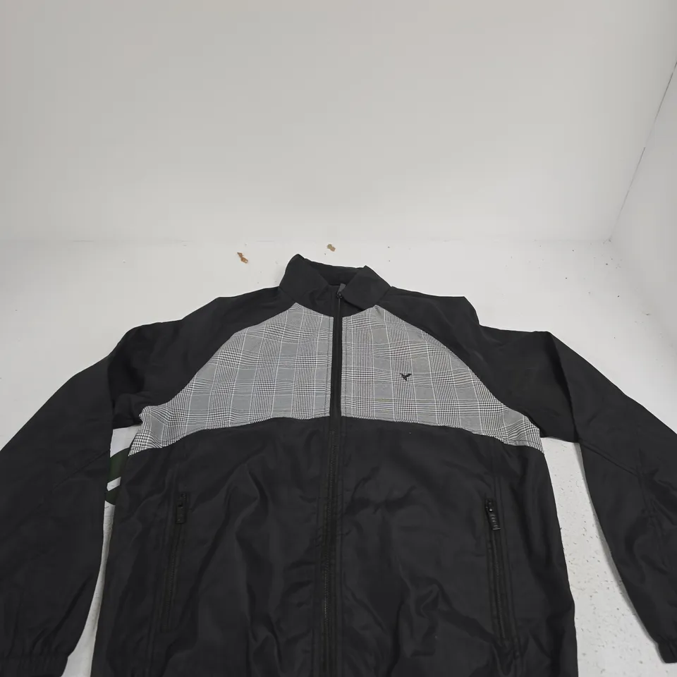 D-ROCK MEN'S CUT & SEW JACKET - BLACK/CHECK, UK SIZE SMALL (S)