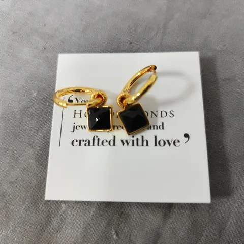 HOT DIAMONDS HD X JJ BLACK ONYX EARRINGS 