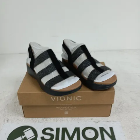 VIONIC SUNRISE SABRINA COMFORT STRETCH SANDAL BLACK SIZE 4