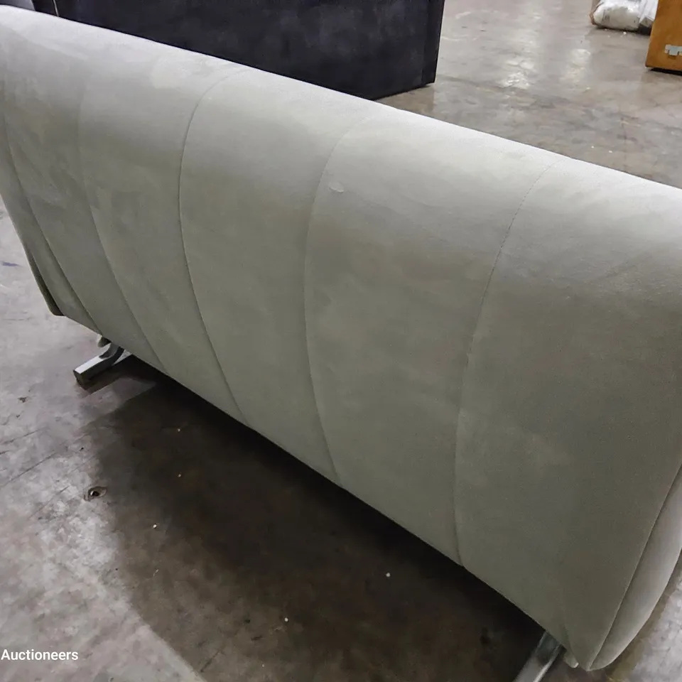 DESIGNER THE APPLEY LIGHT GREY FABRIC PULL OUT SOFA BED 
