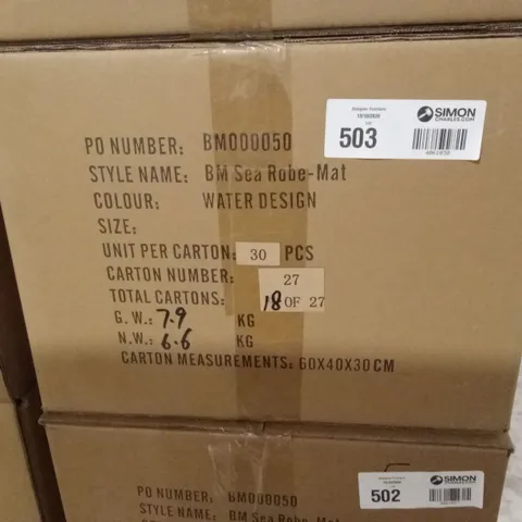 BOX OF APPROXIMATELY 30 X BRAND NEW BRASS MONKEY DIP MATS - WATER DESIGN // SIZE: S