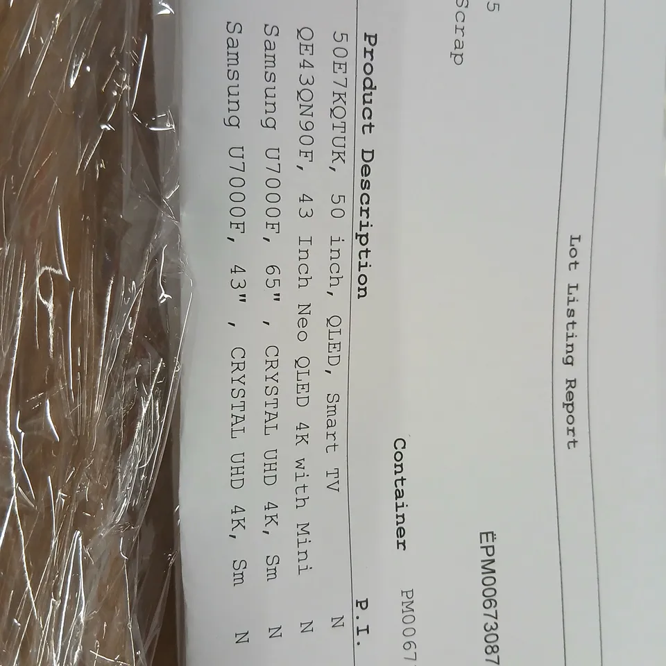 PALLET OF APPROXIMATELY FIVE DAMAGED TVS TO INCLUDE:
