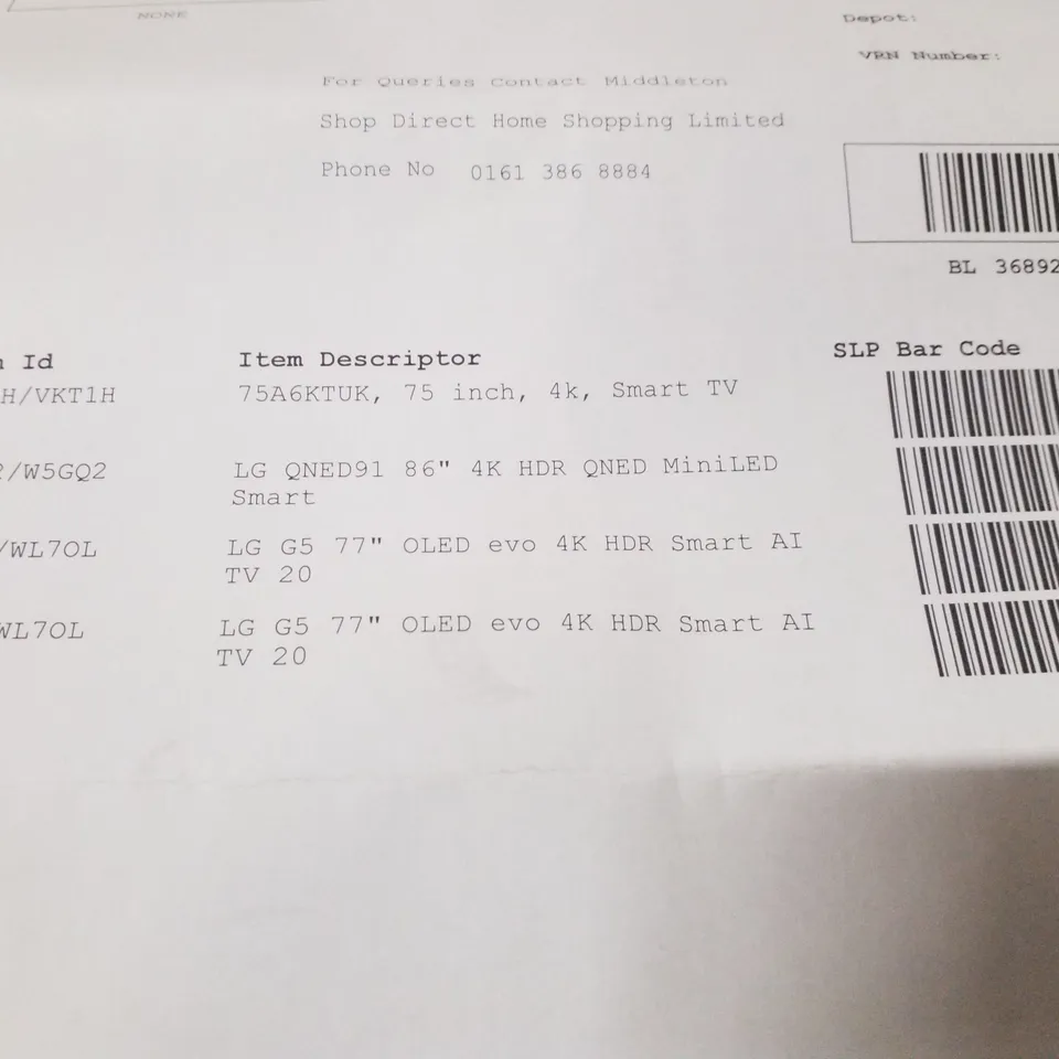 PALLET CONTAINING 4 DAMAGED TVS