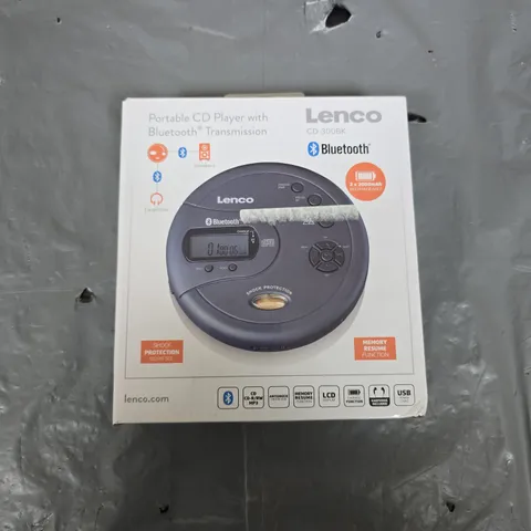 LENCO PORTABLE CD PLAYER WITH BLUETOOTH TRANSMISSION – CD-300BK
