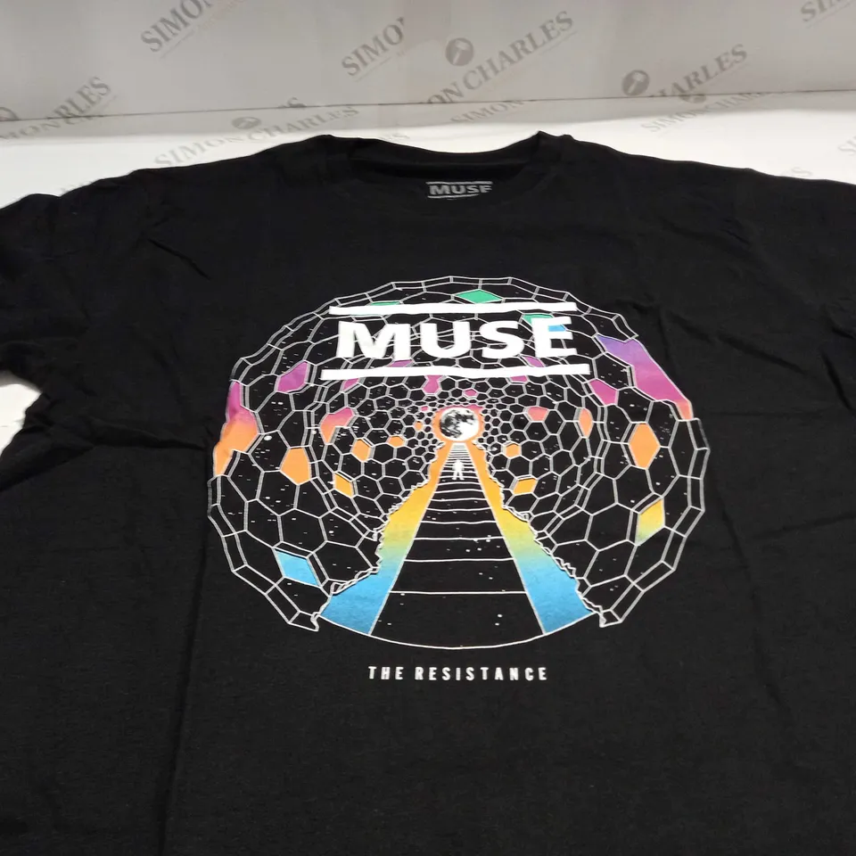 MUSE RESISTANCE MOON UNISEX T-SHIRT IN BLACK - LARGE